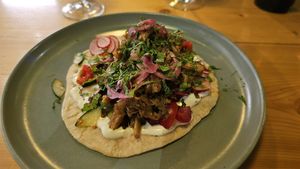 Mushroom shawarma at Kind Kitchen in Porto