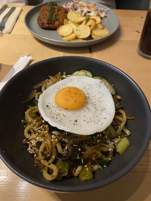 Ramen with ‘egg’   at Kind Kitchen in Porto