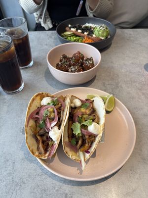 Mushroom tacos - personal favourite  at Kind Kitchen in Porto