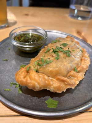 Empanada con chimichurri   at Kind Kitchen in Porto