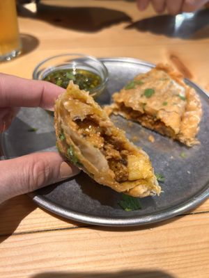 Empanada con chimichurri   at Kind Kitchen in Porto