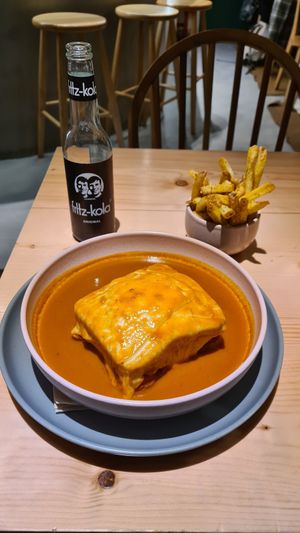 Francesinha at Kind Kitchen in Porto