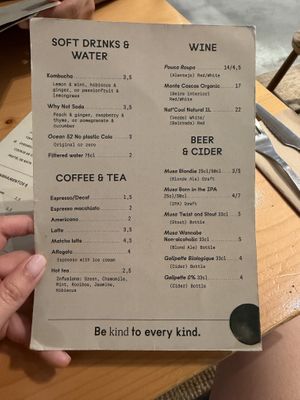 Beverage Menu  at Kind Kitchen in Porto