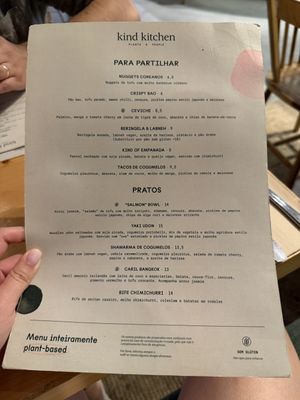 Menu (Portuguese)  at Kind Kitchen in Porto