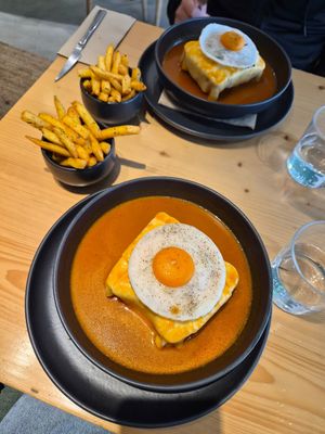 Vegan francesinha with fries at Kind Kitchen in Porto