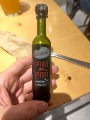 I asked for hot sauce and they gave me this chilli oil at Kind Kitchen in Porto