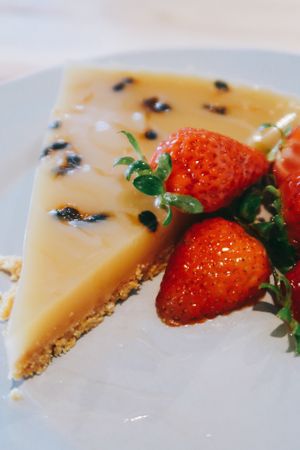 Passion fruit tarte at Kind Kitchen in Porto