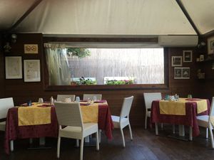 Outside dining area  at Il Principe d'Oro in Vidracco