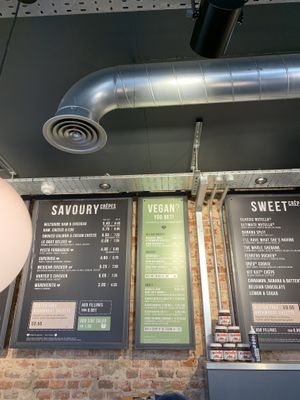 vegan menu at Crêpeaffaire in St Albans