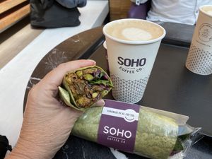 Mushrooms Wrap, sweet, fresh, satisfying.  at LIS - Soho Coffee Co - T2 in Lisbon