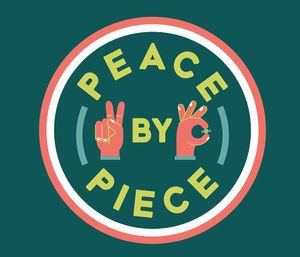 Peace by Piece Logo at Peace by Piece Vegan Vending in Manchester
