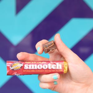 Vegan rolo-like chews from Brighton's all-vegan chocolatiers, Jeavons at Peace by Piece Vegan Vending in Manchester