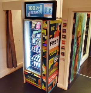 The vegan vending machine at Peace by Piece Vegan Vending in Manchester
