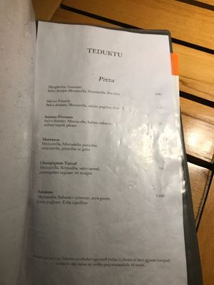 Menu Page 1 (I used Google Translate for the Albanian) at TeDuKtu in Tirana