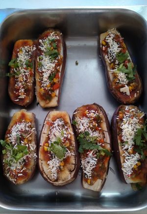 🍆🍆🍆 horneado at 3V Comida Taiwanesa Vegetariana in San Salvador