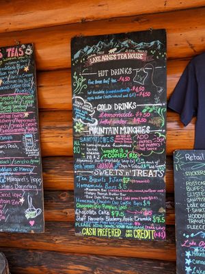 Food Menu (July 2021) at Lake Agnes Tea House in Lake Louise
