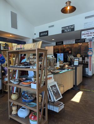 Gift shop and breakfast menu is behind at LA Bakery in Carson City