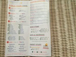 Menu at Pacific Counter in St Petersburg