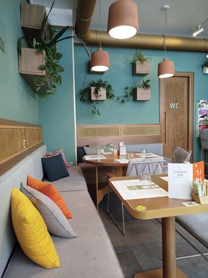 Part of the space inside at The Garden Bar in Thessaloniki