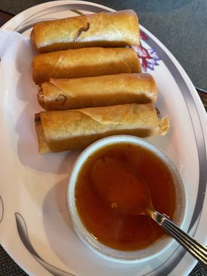 Vegetable spring rolls-yum!  at Lanna Thai in Fleming Island