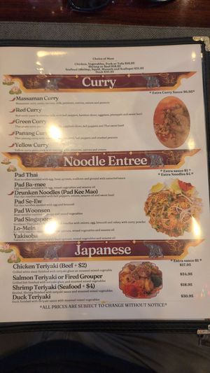 Curry, Noodle Entree, Japanese at Lanna Thai in Fleming Island