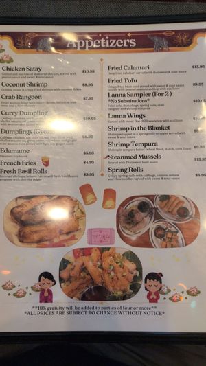 Appetizers at Lanna Thai in Fleming Island