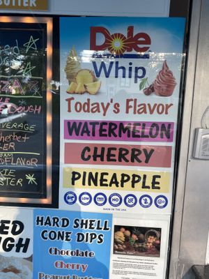Dole whip flavors  at The Original Mickey's Igloo in Kingston