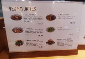 The menu at Foody lohas Cafe in Ulaanbaatar