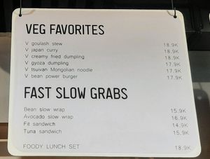 The menu at Foody lohas Cafe in Ulaanbaatar