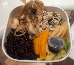 Protein balance plate at Foody lohas Cafe in Ulaanbaatar