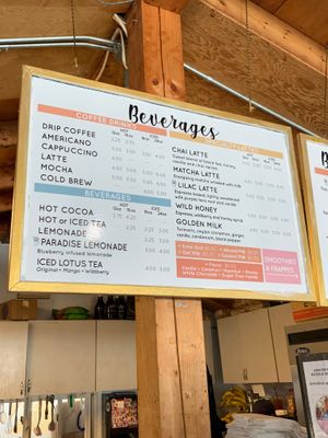 Drinks menu. I asked the server and she indicated that the Mocha is vegan.  at Watercolor Cafe in Mackinac Island