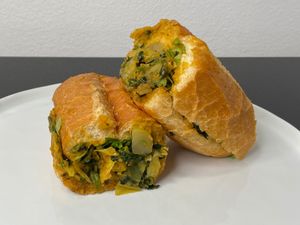 vegan sandwich (plated at home) at Habesha Cafe in Seattle