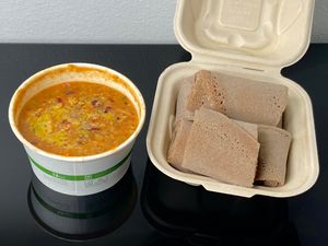 ful w/injera (takeout) at Habesha Cafe in Seattle