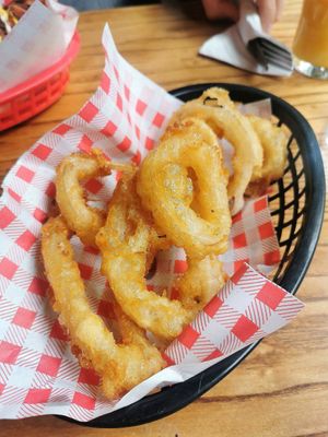 Onion rings were very nice! at The Station House in Warrington