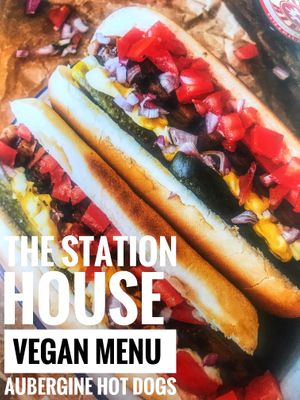 vegan hot dog  at The Station House in Warrington