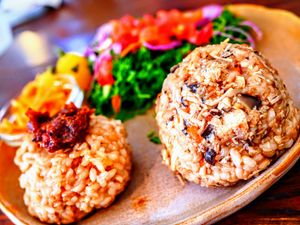 Rice balls set at Halum in Tokyo