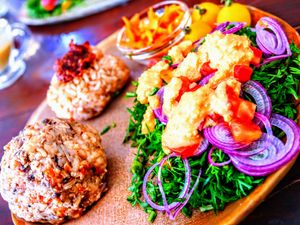 Rice balls set at Halum in Tokyo