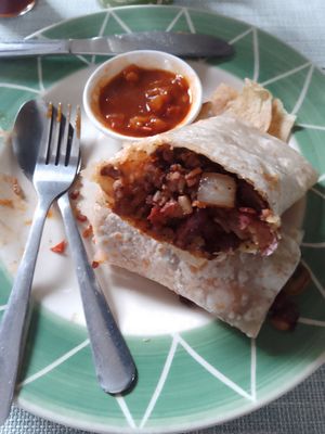 Rice bean burrito at Ima's Vegetarian Restaurant in Puerto Princesa