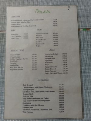 Menu 2 at Ima's Vegetarian Restaurant in Puerto Princesa