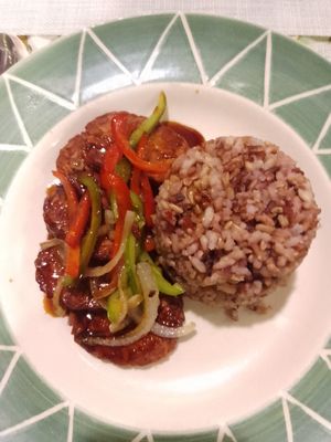 Tempeh steak at Ima's Vegetarian Restaurant in Puerto Princesa