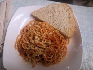 Pasta pomodoro at Ima's Vegetarian Restaurant in Puerto Princesa