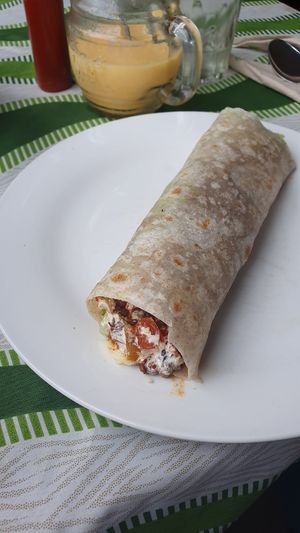 Large bean burrito at Ima's Vegetarian Restaurant in Puerto Princesa
