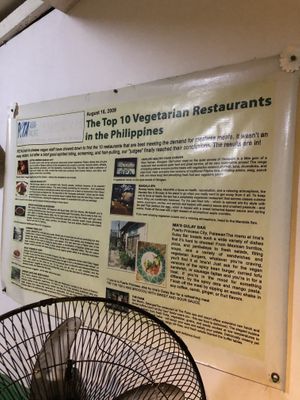 Award 🥇  at Ima's Vegetarian Restaurant in Puerto Princesa