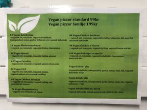 Vegan menu at Tony's Pizzeria in Trollhattan