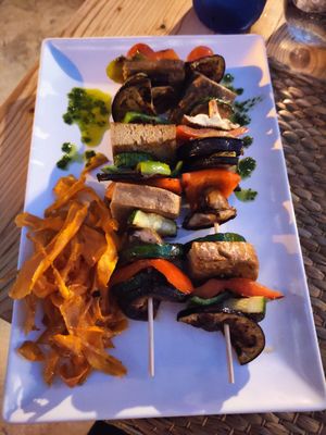 Seitan Gemüse Spieße at Cafè Saüc in Mallorca