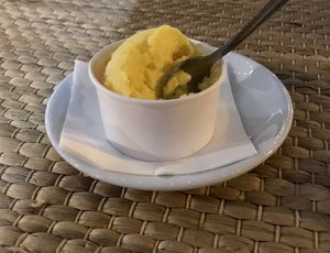 Orange sorbet at Cafè Saüc in Mallorca