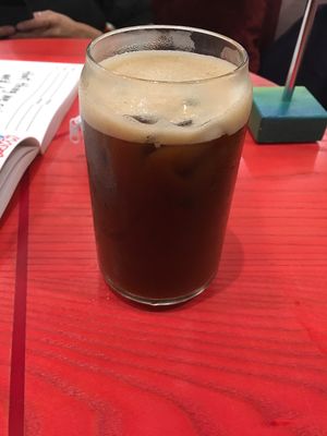 Creamy cold brew with oat milk  at Life Alive Organic Cafe - Back Bay - Boylston St in Boston