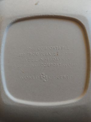 Love the compostable containers at Falafel Stop in Sunnyvale