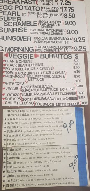 Veggie burritos at Don Carlos Taco Shop in La Jolla