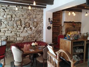 inside the restaurant, very cosy at What's On in Quimper